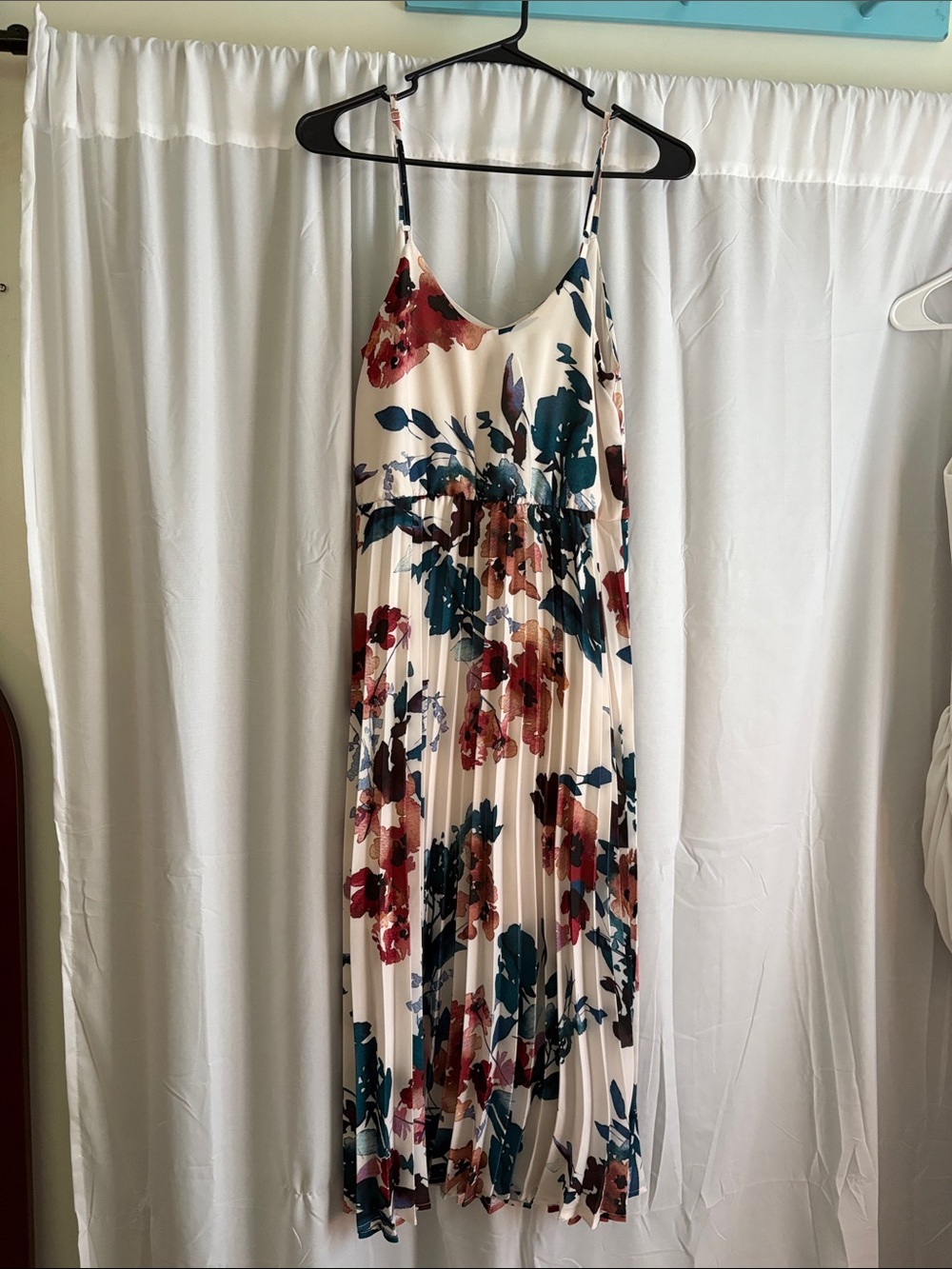 a new day Cream Maxi Dress with Teal and Rust Floral Print